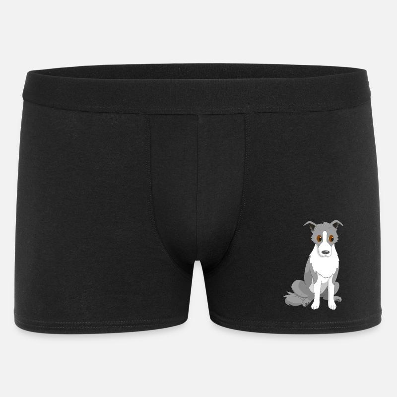 Border Collie Side Eye - Männer Boxer Shorts - Schwarz