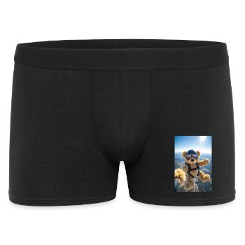 Bären-Fallschirmsprung-Abenteuer - Männer Boxer Shorts - Schwarz - Vorne
