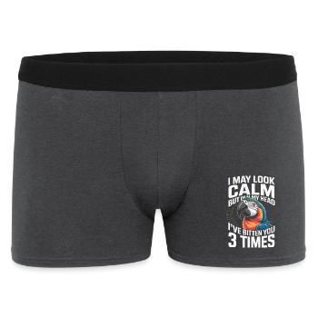 Perroquet disant que j’ai l’air calme mais dans mon - Boxer Homme - charbon - Devant