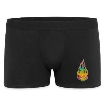 Rainbow Flames Glitter - Men's Boxer Shorts - black - Front