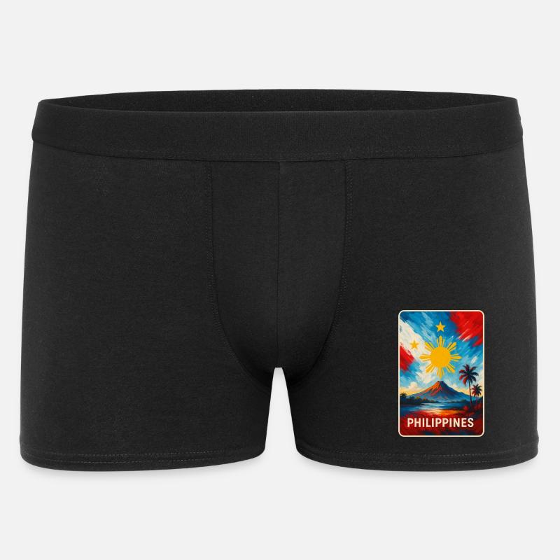 Philippinen Flaggen Design - Männer Boxer Shorts - Schwarz