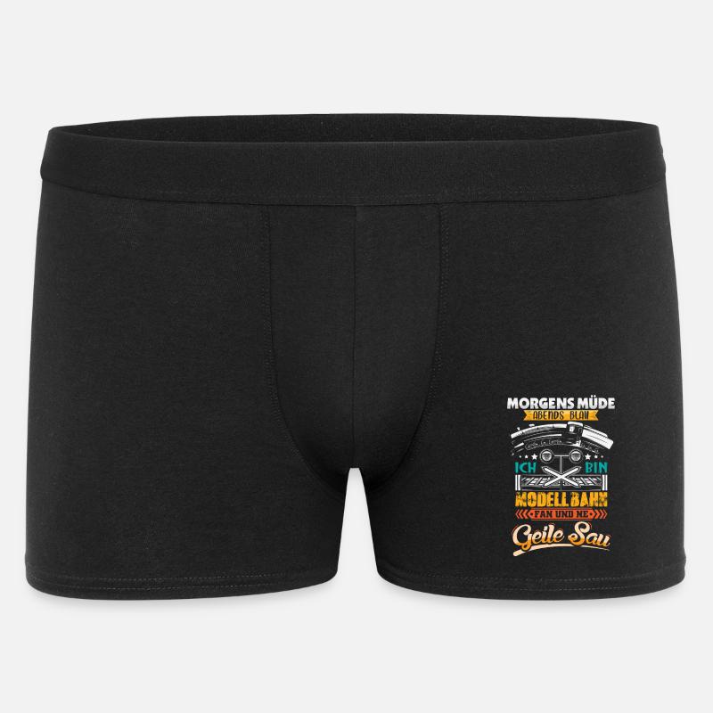 Modellbahn Modelleisenbahn Eisenbahn - Männer Boxer Shorts - Schwarz