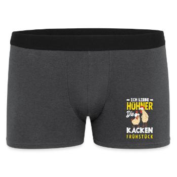 Ich liebe Hühner – die kacken Frühstück - Männer Boxer Shorts - Anthrazit - Vorne