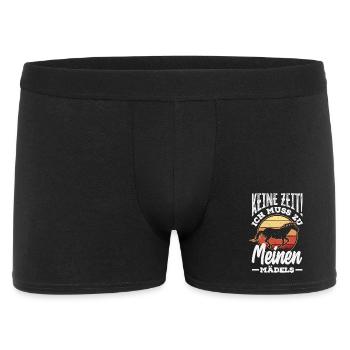 Pas le temps! Je dois aller voir les chevaux de mes filles - Boxer Homme - noir - Devant