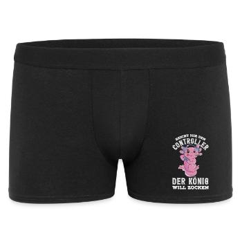 Reicht mir den Controller – König will zocken - Männer Boxer Shorts - Schwarz - Vorne