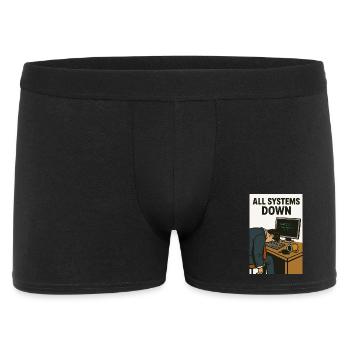 All Systems Down IT Humor Caricature - Men's Boxer Shorts - black - Front