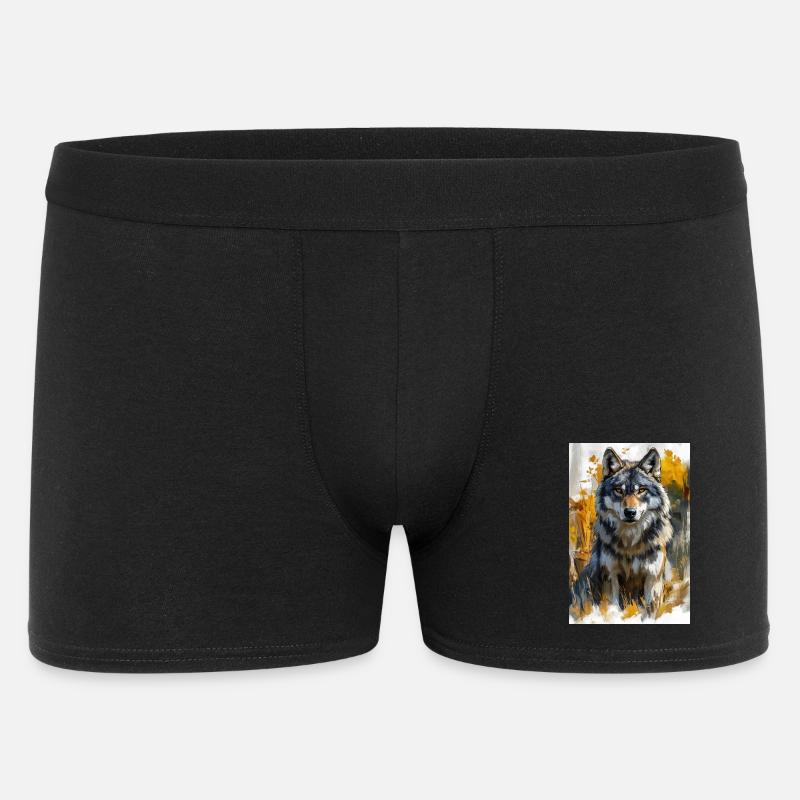 Illustration of a wolf - Boxer Homme - noir