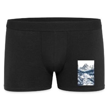 Illustration of a Mountain Landscape  - Boxer Homme - noir - Devant