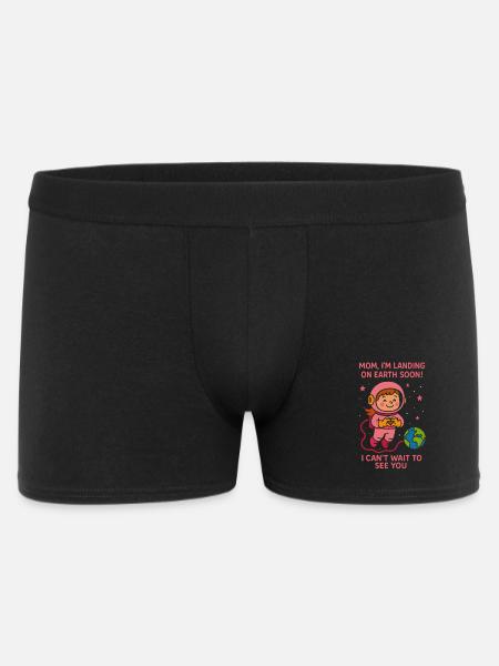 Mor Jeg lander snart Baby Girl Space Meddelelse - Boxer Shorts til mænd - sort