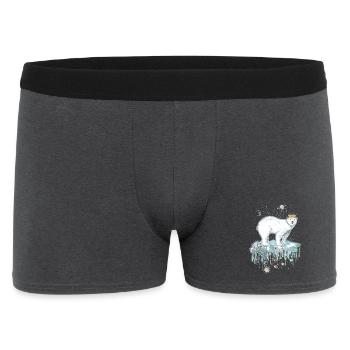 Majestätischer Eisbär mit Krone auf Eisscholle - Men's Boxer Shorts - charcoal grey - Front