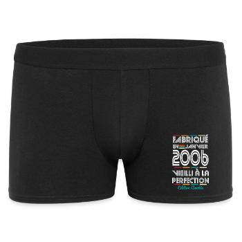 20 Jahre Jubiläum - Made in January 2006 - Männer Boxer Shorts - Schwarz - Vorne