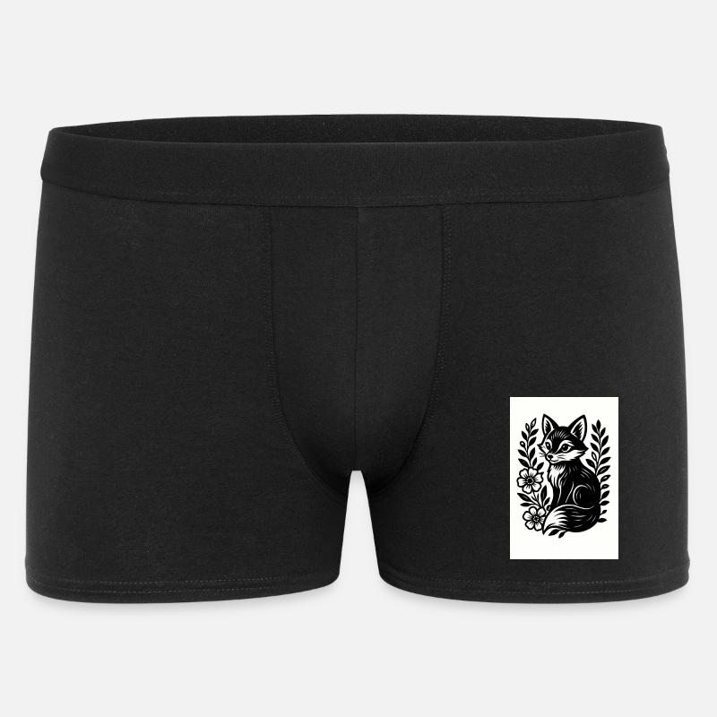 Fuchs im Blütenreigen - Männer Boxer Shorts - Schwarz