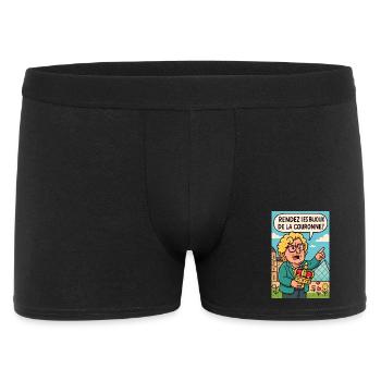 Bringen Sie die Kronjuwelen in den Louvre zurück - Männer Boxer Shorts - Schwarz - Vorne