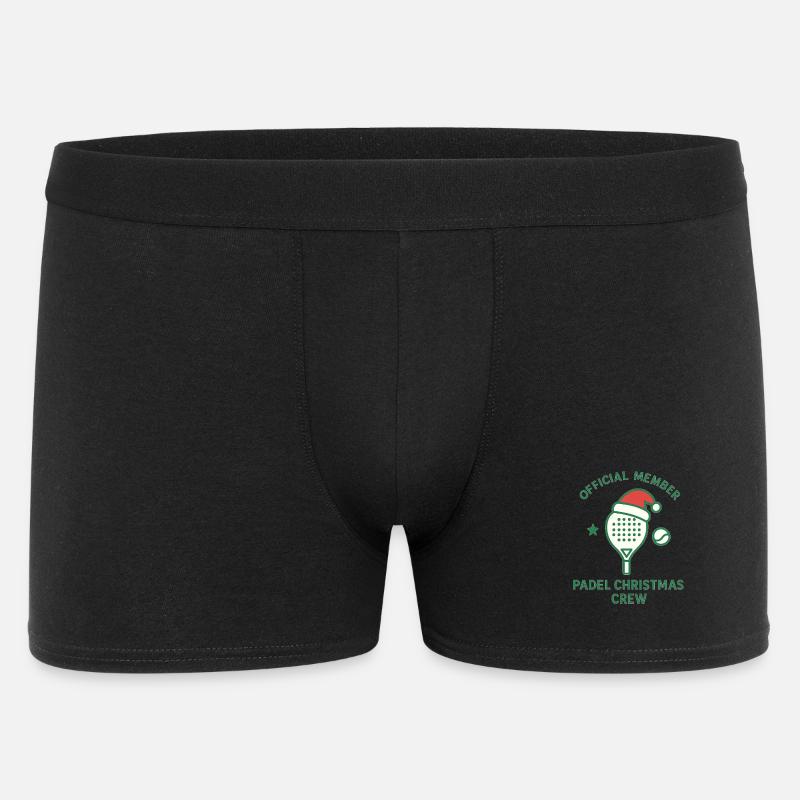 Padel Weihnachts Crew Logo - Männer Boxer Shorts - Schwarz