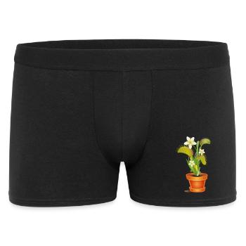 Venus flytrap in pot – colorful illustration - Men's Boxer Shorts - black - Front