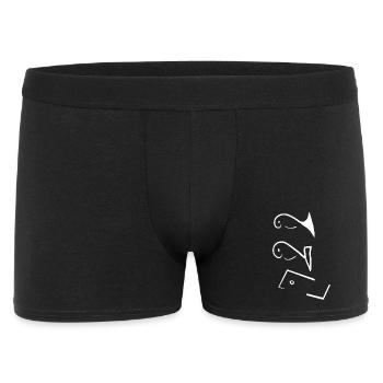 Minimalistische Fischlinienkunst - Männer Boxer Shorts - Schwarz - Vorne