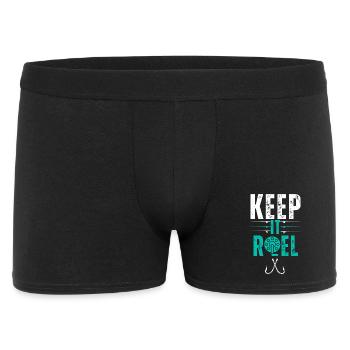 Funny Fishing Dad Angler Fisherman Keep It Reel - Men's Boxer Shorts - black - Front