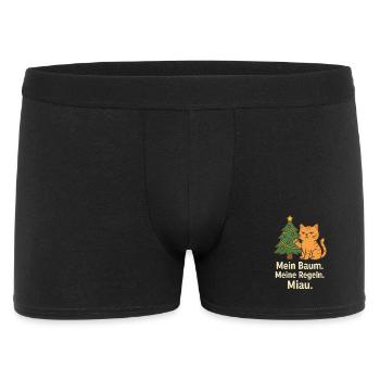 Mon sapin. Mes règles. Miaou. – Humour félin - Boxer Homme - noir - Devant
