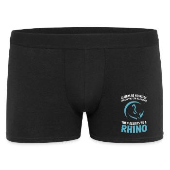 Sei immer du selbst, es sei denn, du kannst ein Nashorn sein. - Männer Boxer Shorts - Schwarz - Vorne