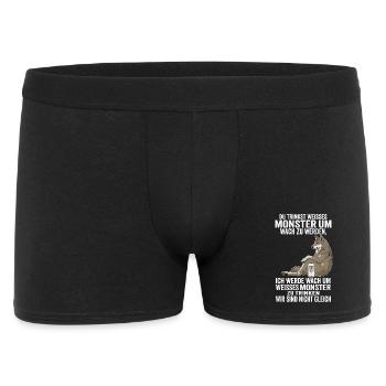 Funny Weisses Monster Wolf We Are Not The Same - Männer Boxer Shorts - Schwarz - Vorne