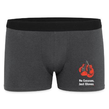 No Excuses Just Gloves – Boxing Style - Männer Boxer Shorts - Anthrazit - Vorne