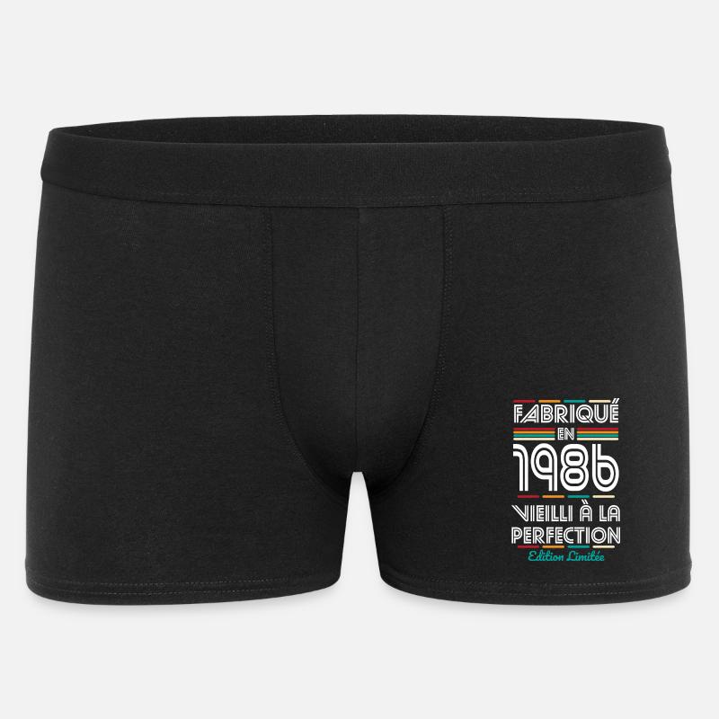 1986 – Hergestellt – Perfekt gereift - Männer Boxer Shorts - Schwarz