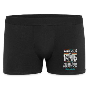 1946 – Hergestellt – Perfekt gereift - Männer Boxer Shorts - Schwarz - Vorne