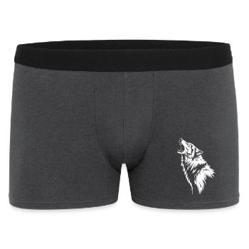 Howling wolf in silhouette - Men's Boxer Shorts - charcoal grey - Front