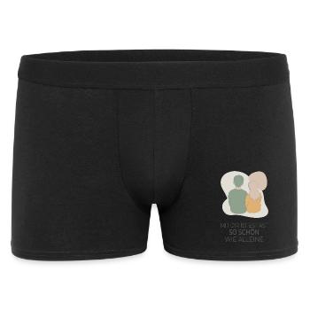 Mit dir ist es fast so schön wie alleine - Männer Boxer Shorts - Schwarz - Vorne