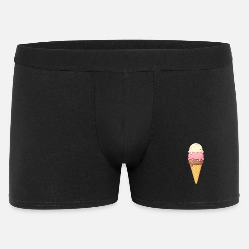 Dreischicht Eiscreme im Cone - Männer Boxer Shorts - Schwarz