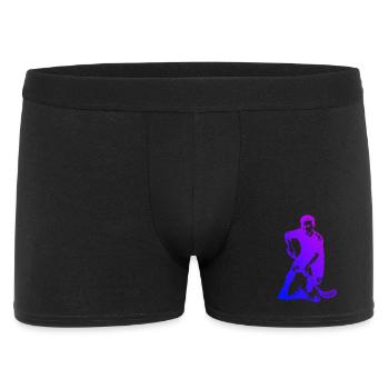 Floorball Fans aufgepasst schlichtes Statement - Männer Boxer Shorts - Schwarz - Vorne