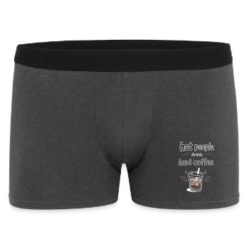 Les personnes sexy boivent du café glacé Déclaration - Boxer Homme - charbon - Devant