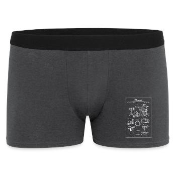 Vintage-Trommelset-Bauplan - Männer Boxer Shorts - Anthrazit - Vorne