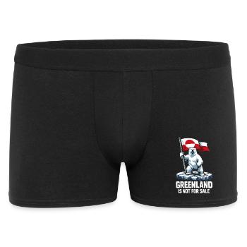 Grönland Flagge Bär Greenlanders Geschenk - Männer Boxer Shorts - Schwarz - Vorne