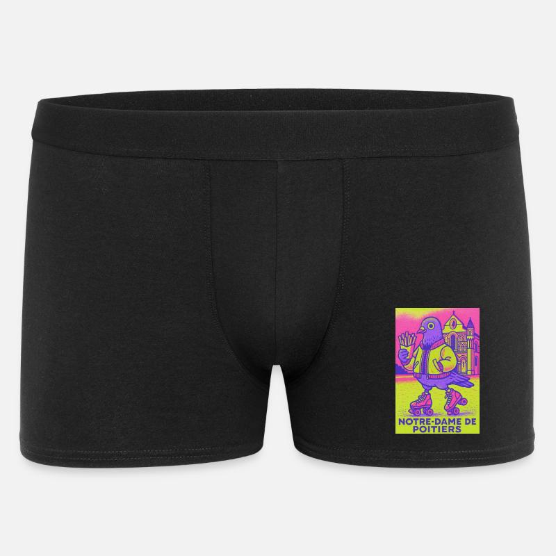 Neon_Pigeon_Roller-Skater - Männer Boxer Shorts - Schwarz