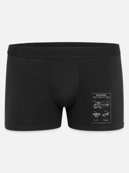 Helicopter Blueprint Diagram - Men's Boxer Shorts - black
