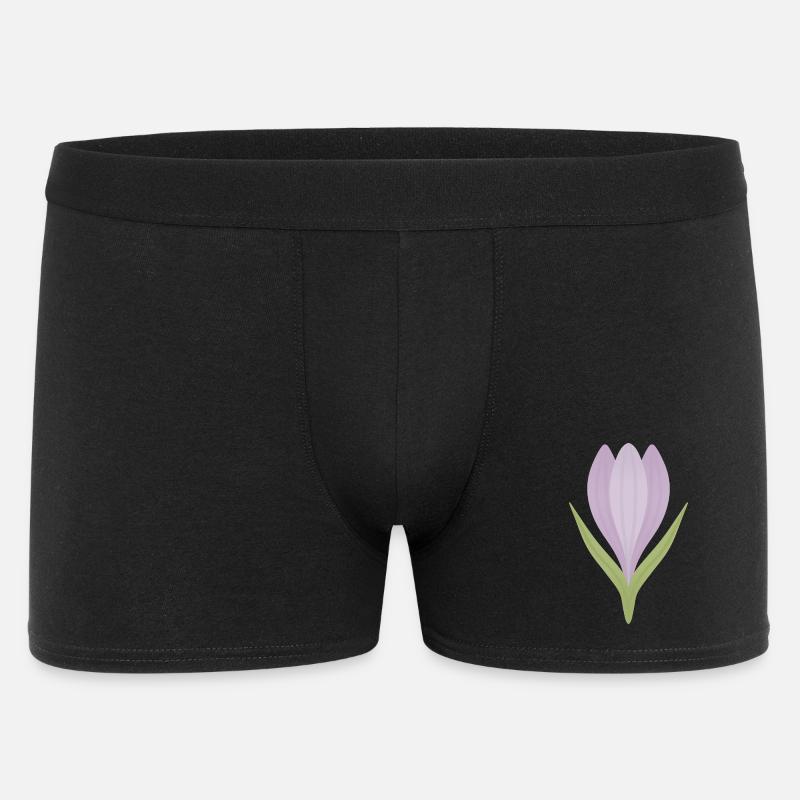 Lilac Crocus Bloom Illustration - Männer Boxer Shorts - Schwarz