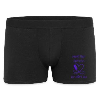 Mein_Tier_spricht - Männer Boxer Shorts - Schwarz - Vorne