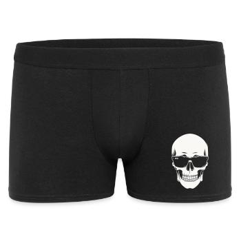 Skeleton with sunglasses in black and white vector - Men's Boxer Shorts - black - Front