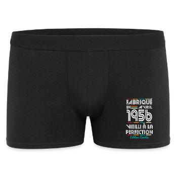 Anniversaire 70 ans - Fabriqué en Avril 1956 - Boxer Homme - noir - Devant
