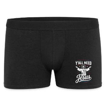 Ya'll Need Jesus Motivational T-Shirt - Men's Boxer Shorts - black - Front