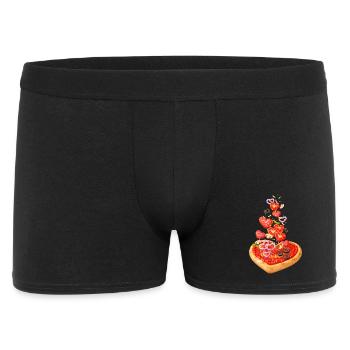 Pizza en forme de cœur avec illustration de salami - Boxer Homme - noir - Devant