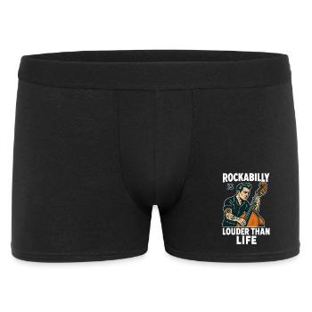 Bassiste rockabilly : design rétro de Louder Than Life - Boxer Homme - noir - Devant