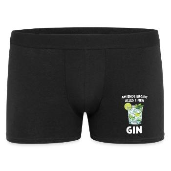 Am Ende ergibt alles einen Gin – Spruch - Männer Boxer Shorts - Schwarz - Vorne