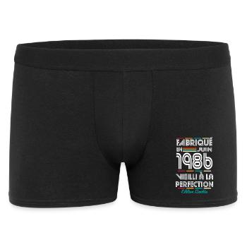 Anniversaire 40 ans - Fabriqué en Juin 1986 - Boxer Homme - noir - Devant