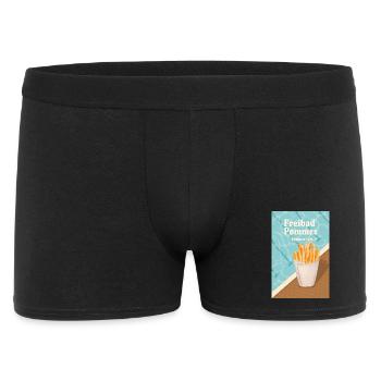 Freibad Pommes Sommer 90s Retro Design - Männer Boxer Shorts - Schwarz - Vorne