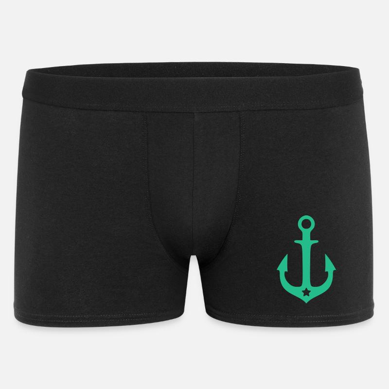 Ankerlogo mit Sternakzent - Männer Boxer Shorts - Schwarz