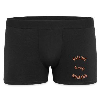 Raising Tiny Humans Kreis - Männer Boxer Shorts - Schwarz - Vorne