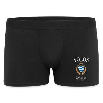 Volos Griechenland Wappen Krone – Reise Souvenir - Männer Boxer Shorts - Schwarz - Vorne
