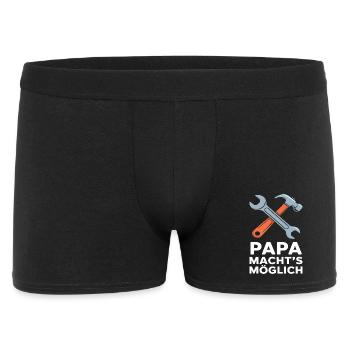 Papa Macht's Möglich Handwerker Spruch Väter - Männer Boxer Shorts - Schwarz - Vorne